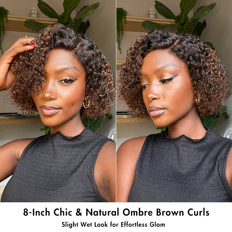Alisanda Trendy Short Cut Curly Minimalist HD Lace Glueless Side Part Wig 100% Human Hair