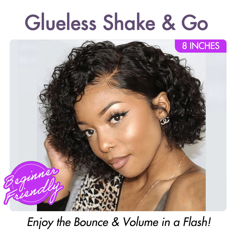 Alisanda Trendy Short Cut Curly Minimalist HD Lace Glueless Side Part Wig 100% Human Hair