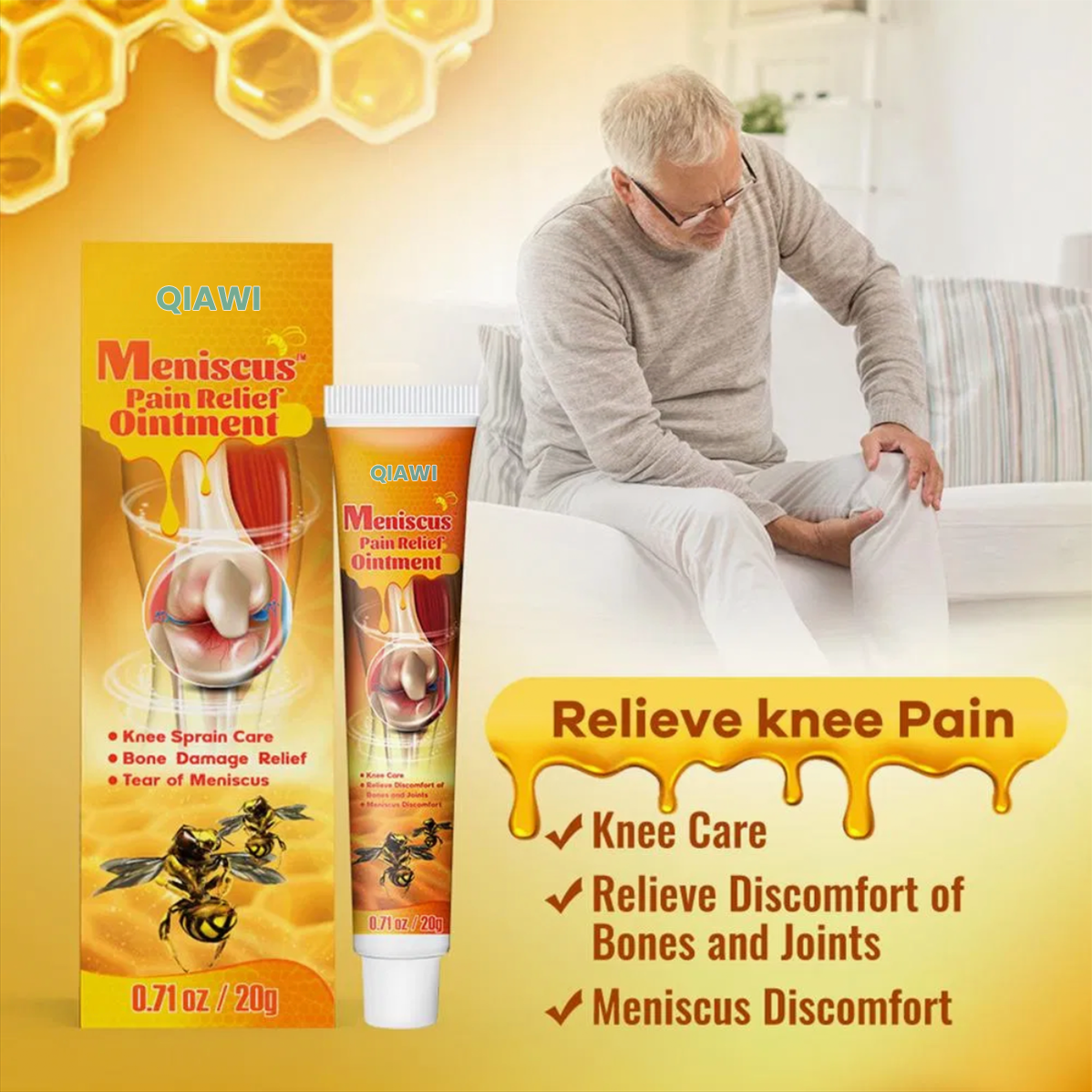 QIAWI Bee Venom Knee Pain Relief Cream (2pcs)