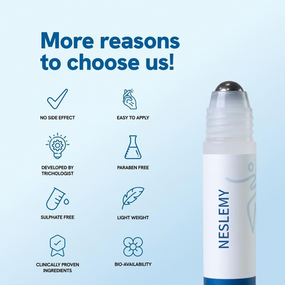 Advanced Hair Growth Roll-On Serum | 3% Rosemary | 2% Aminexil | 3% Redensy l 2% Anagain | Precision Scalp Applicator | Paraben & Sulphate Free | Non oily and mess free